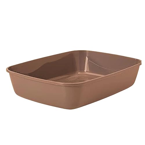 Foodie Puppies Cat Litter Tray for Cat and Kitten - Brown (Small, Plain Rectangle Tray) | Reduces Odor, Perfect Starter for Toilet/Potty Training | Cat Litter Tray for All Breeds