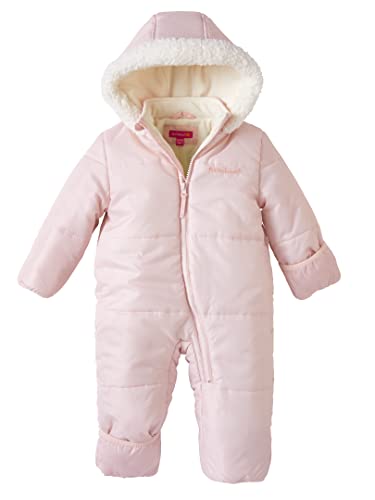 Pink Platinum Baby Girls' One-Piece Puffer Winter Snowsuit with Hood (Newborn & Infant), Size 12/18M, Blush