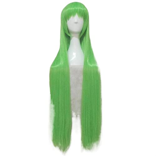 MAGGAZ Code Geass Lelouch of The Rebellion Code Geass C.C CC Empress 100cm 39 Green Long Straight Anime Cosplay Wig+Hairnet