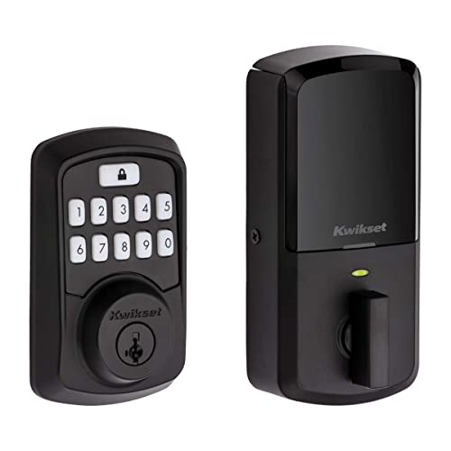 Kwikset 99420-003 Aura Bluetooth Programmable Keypad Door Lock Deadbolt Featuring SmartKey Security, Iron Black