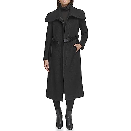 Kenneth Cole Women's Wool Coat, BELTED BLACK, Medium