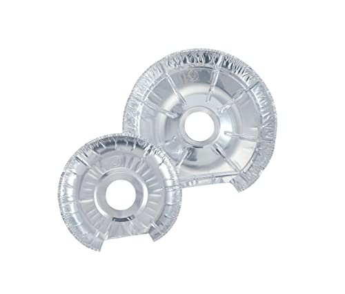 50Pack Burner Covers for Electric Stove Disposable Aluminium Stove Burner Liners Round Foil 6 & 8 Inch Burner Bibs Keep Electric Range Stove Clean From Oil and Food