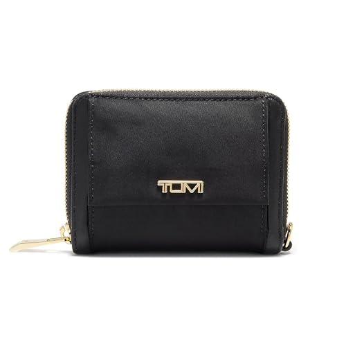 TUMI - Voyageur Tri-Fold Zip-Around Wallet - Premium Zip Travel Wallet for Women & Men - Stain & Water Resistant - Black/Gold