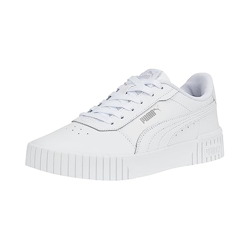 PUMA Women's CARINA 2.0 Sneaker, Puma White-Puma White-Puma Silver, 9