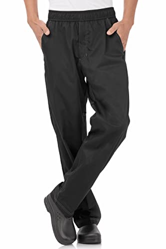 Chef Works Men's Cool Vent Baggy Chef Pants, Black, Large