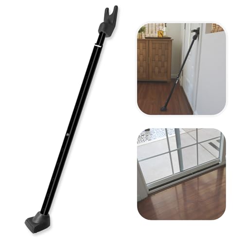 SECURITYMAN 2-in-1 Door Security Bar & Sliding Door Security Bar - Door Jammer Constructed of High Grade Iron - Black Door Stoppers Security Bar