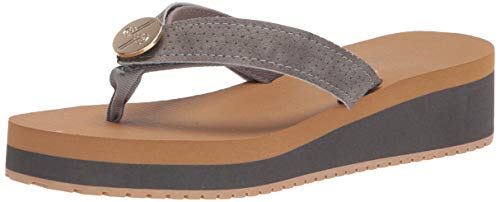 LINDSAY PHILLIPS Women's Platform Flip-Flop, Grey, 9