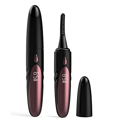 Heated Eyelash curlers Fast Heat up Within 10s,Electric Eyelash Curler for Women,24 Hours Long Lasting, lash Curler Type C Rechargeable SLOWJOY Black S1