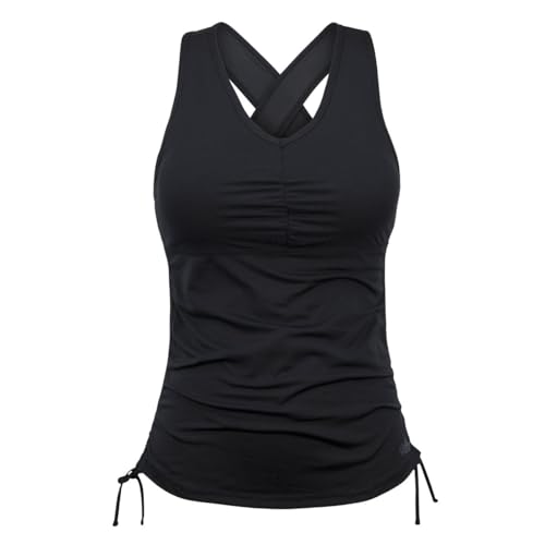UV SKINZ UPF 50+ Swim Tankini for Women – Women’s Modest Swim Tank Top Black