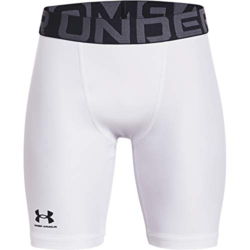 Under Armour Boys Heatgear Armour Shorts , White (100)/Black , Large