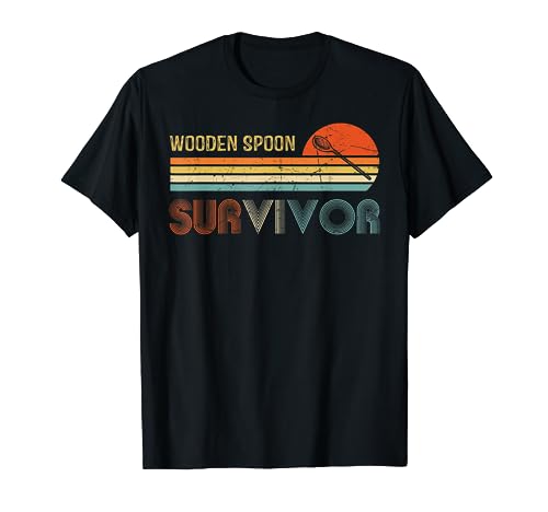 Funny Wooden Spoon Survivor Vintage Retro Humor T-Shirt
