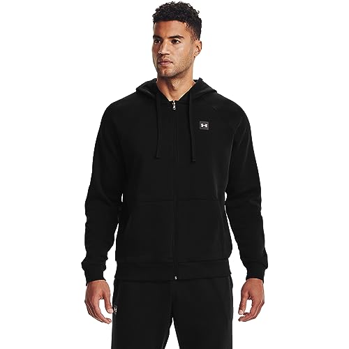Under Armour Men's UA Rival Fleece Full Zip Hoodie , Black (001)/Onyx White , Large