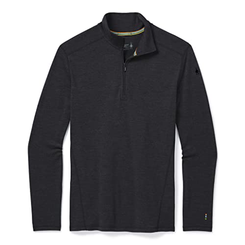 Smartwool SW016355010L Men's Merino 250 Baselayer 1/4 Zip Charcoal Heather L