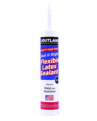 Rutland Products 800°F Flexible Latex Sealant, 10.3 Fl oz Cartridge, Black, 10