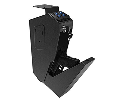 RPNB Mounted Firearm Gun Safe with Auto Open Lid 4-Digit PIN Keypad Lock Handgun Safe