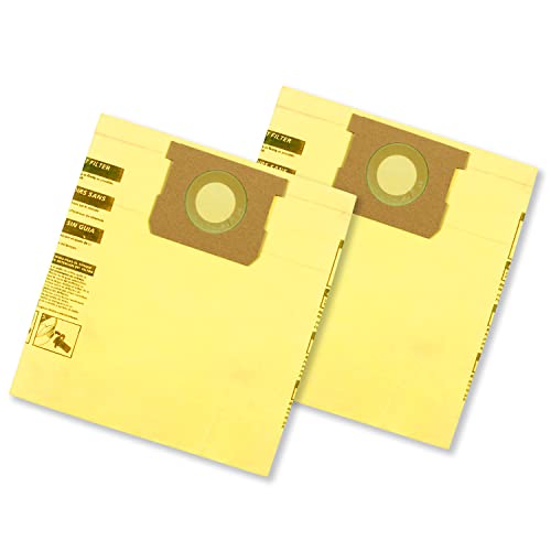 Shop-Vac 9067133, High-Efficiency Disposable Collection Filter Bags, Fits 5-8 Gallon Tanks, Yellow, Vacuum Filter Bags, Dry Pick Up Only, (2 Pack)