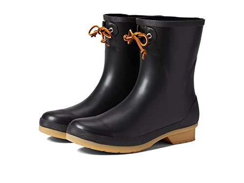 Chooka Womens Classic Mid Tie Rain Boot, Black, 8 US