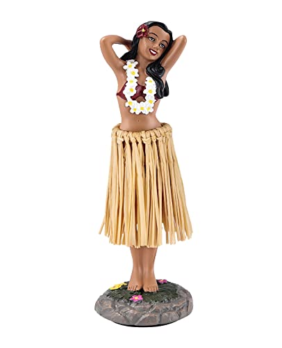 BCSmyer Hawaii Hula Girl Dashboard Bobbleheads for Driver Dashboard Decorations Medium Size 6.3' High Dashboard Hula Girl