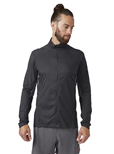RAB Men's Windveil Ultralight Windproof Shell Jacket for Hiking, Trail Running, & Climbing - Ebony/Graphene - Medium