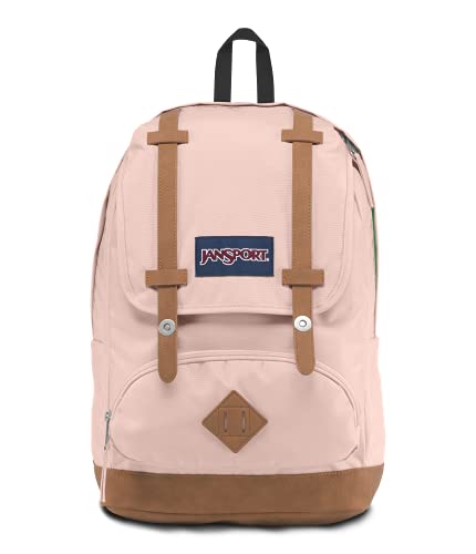 JanSport Cortlandt Laptop Backpack, Misty Rose, 15” Laptop Sleeve-Synthetic Leather Shoulder Computer Bag with Large Compartment, Padded Straps-Book Rucksack for Men, Women