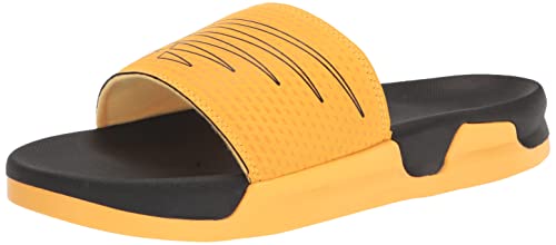 New Balance Men's Zare V1 Slide Sandal, Vibrant Apricot/Black/Marigold, 13