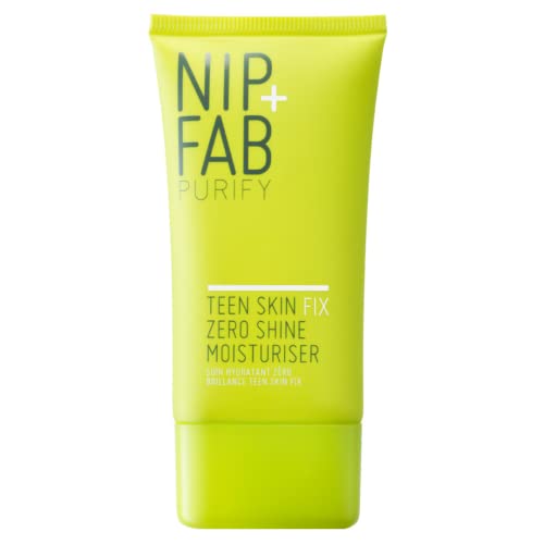 Nip+Fab Teen Skin Fix Zero Shine Face Moisturizer with Niacinamide and Antioxidant Wasabi Extract, Shine Free Mattifying Facial Cream for Oil Control Prevent Breakouts Even Skin Tone, 1.35 Ounce
