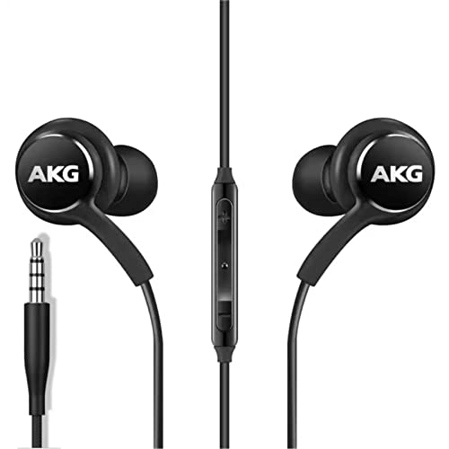 2022 Earbuds Stereo Headphones for Samsung Galaxy Galaxy S10, S10E, S10+, S8, S8+, S9, S9+, Note 9- Designed by AKG - 3.5 mm Jack with Microphone and Volume Buttons (Black)