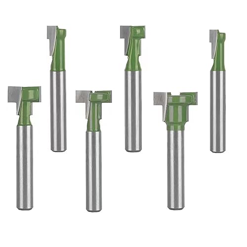 TOTOWOOD Keyhole Router Bits Set, 1/4' Shank Router Bit Set ，6 pcs Router Bit Set 1/4 & 5/16 & 3/8 & 9/16 & 1/2 & 5/8 Inch Blade Diameter