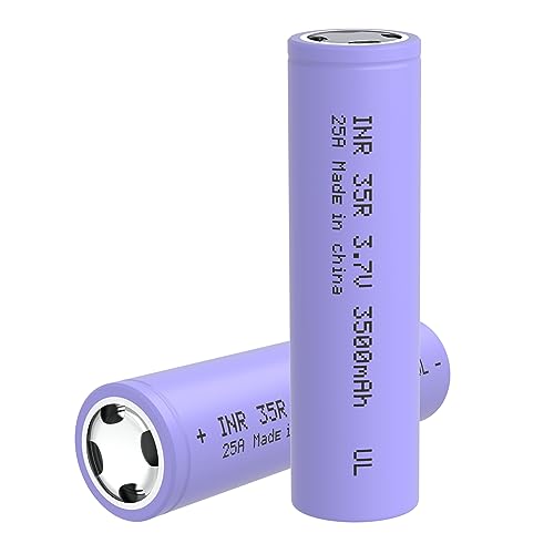 ULATI Rechargeable Battery 3.7 Volt Battery Flat Top, 3500mAh High Capacity Flashlight Battery for Headlamps, Doorbells, Handhold Fan, Toy 2Pack