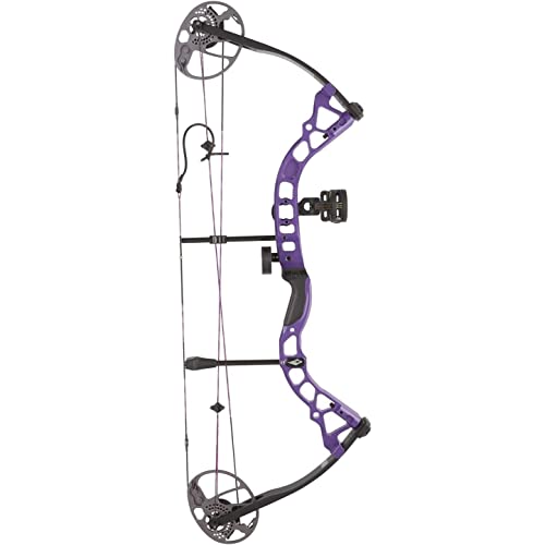 DIAMOND ARCHERY Prism Fully Equipped Adjustable Durable Compound Bow, 5-55 lbs, Purple, Right Hand