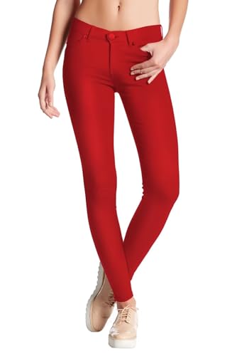 Hybrid & Company Womens Hyper Ultra Stretch Comfy Skinny Leg Work Casual Pants P44876SK RED XL