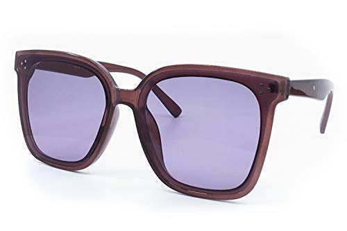 O2 Eyewear 9030 Premium Oversize XL Women Men Square Shadow Style Fashion Sunglasses (PURPLE, 54)