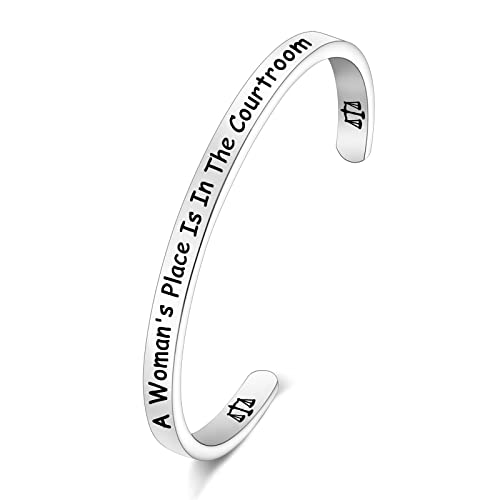 PLITI Lawyer Gift Scales Of Justice Lawyer Bracelet New Lawyer Gift a Woman's Place Is In The Courtroom Jewelry For Law School Graduate Gift (Place in courtroom CB)