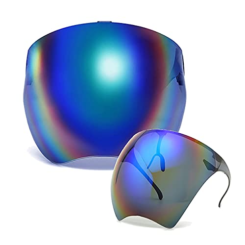 LOTSDOO Protective Face Shield Full Cover Visor GlassesSunglasses (Anti-FogBlue Light Filter) UV 400 for Men and Women (Colorful blue)