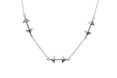 WODFitters Stainless Steel Fitness Necklace with 3 Barbells - Comes with Gift Box