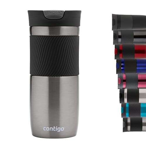 Contigo Byron Snapseal Travel Mug, Stainless Steel Thermal Mug, Vacuum Flask, Leakproof Tumbler, Coffee Mug with BPA Free Easy-Clean Lid, 720 ml, Gunmetal