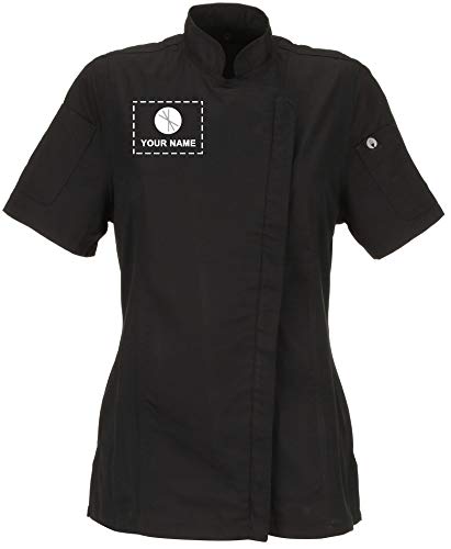 Chef Works Custom Womens Springfield Black Chef Coat - XL