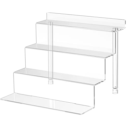 WINKINE Acrylic Riser Display Shelf, Display Riser Compatible with Funko POP Figures, 4 Tier Perfume Organizer, Tiered Display Stand Risers for Display, Acrylic Display for Decoration and Organizer