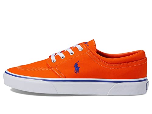 POLO RALPH LAUREN Mens Faxon X Sneaker, Sailing Orange/Royal Pp, 10.5 US