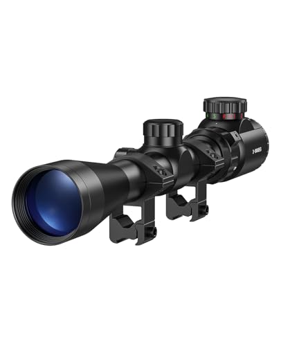 CVLIFE 3-9x40 Rifle Scope, Red & Green Illuminated Optical Riflescope, Mil-dot Reticle Scope for Hunting with Free Mounts