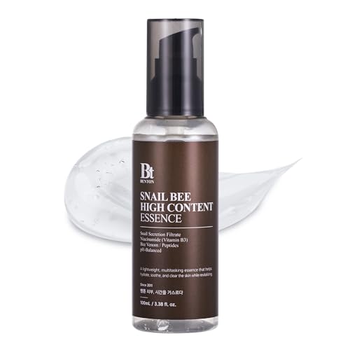 BENTON Snail Bee High Content Essence 100ml (3.38 fl oz.) - Snail Mucin Essence with Niacinamide & Bee Venom | Korean Skin Care Face Moisturizer For Women & Men with Combination, Oily Skin