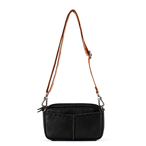 The Sak womens Cora Leather Crossbody, Black, One Size US