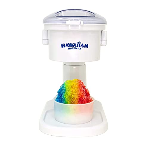 Hawaiian Shaved Ice Kid-Friendly S700 Classic Snow Cone and Shaved Ice Machine with Instruction Manual, Tip Card, and 1-year Manufacturer’s Warranty, 120V, White
