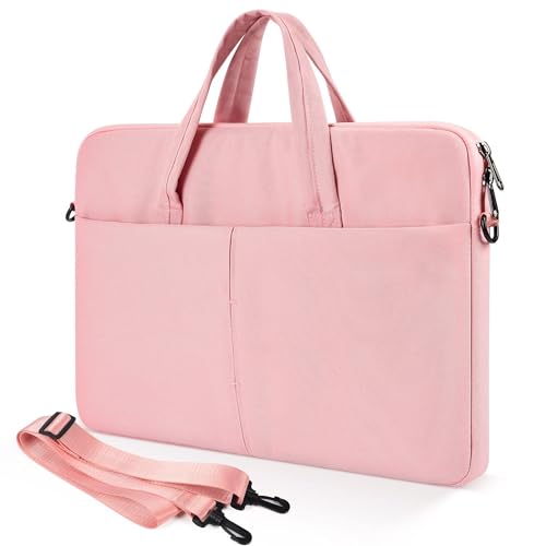 13.3 14 Inch Laptop Case Shoulder Bag Carrying Sleeve for MacBook Air 15.3 M2, HP Chromebook/EliteBook/Stream, Lenovo IdeaPad Flex 5,13.5 Inch Surface Laptop 6/5, ASUS Dell Acer Samsung Computer, Pink