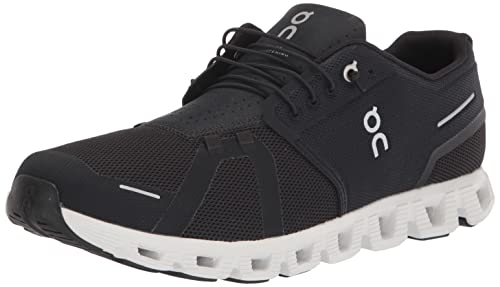 On Men's Cloud 5 Sneakers, Black/White, 10.5 Medium US