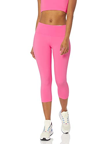 Amazon Essentials Women's Active Sculpt Mid Rise Capri Legging, Bright Pink, Large