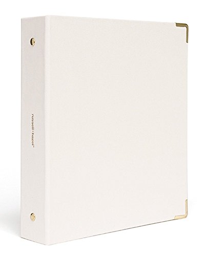 russell+hazel Bookcloth Mini 3-Ring Binder, Pearl, 8” by 9” (28790)