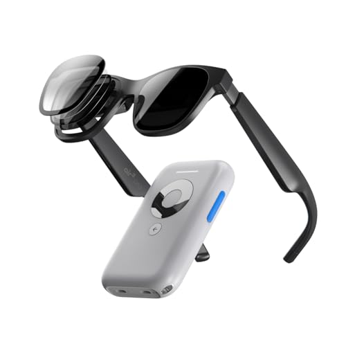 XREAL Air 2 Pro AR Glasses and Beam Bundle, The Ultimate Wearable Display with 3-Level Immersion Control, Up to 330' IMAX Screen, Portable TV Box, Spatial Display, Steam Deck/Consoles/iOS/Android/PC