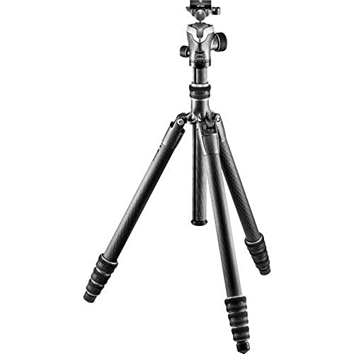 Gitzo Lightweight Series 2 Traveler Carbon Fiber Tripod with Center Ball Head, Silver & Black (GK2545T-82QDUS)
