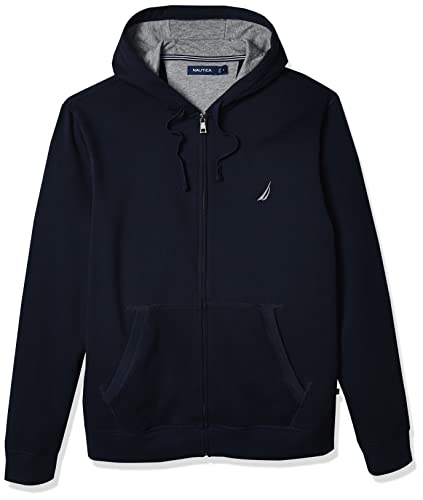 Nautica mens Nautica Men's Anchor Fleece Full-zip Hoodie Hooded Sweatshirt, True Navy, XX-Large US